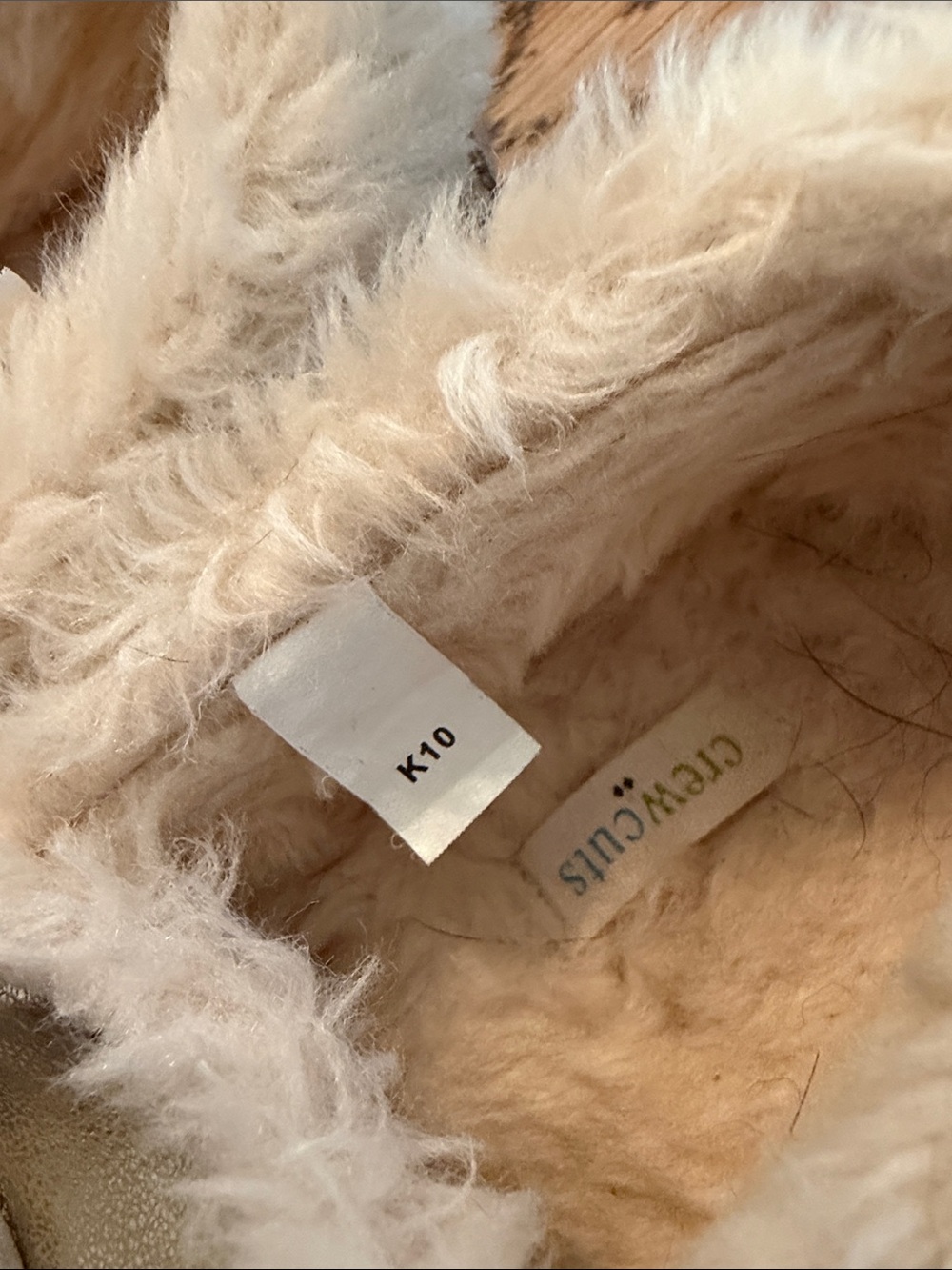 Crewcuts Gold Faux-Fur Trim Moccasin Slippers - Picture 2 of 7